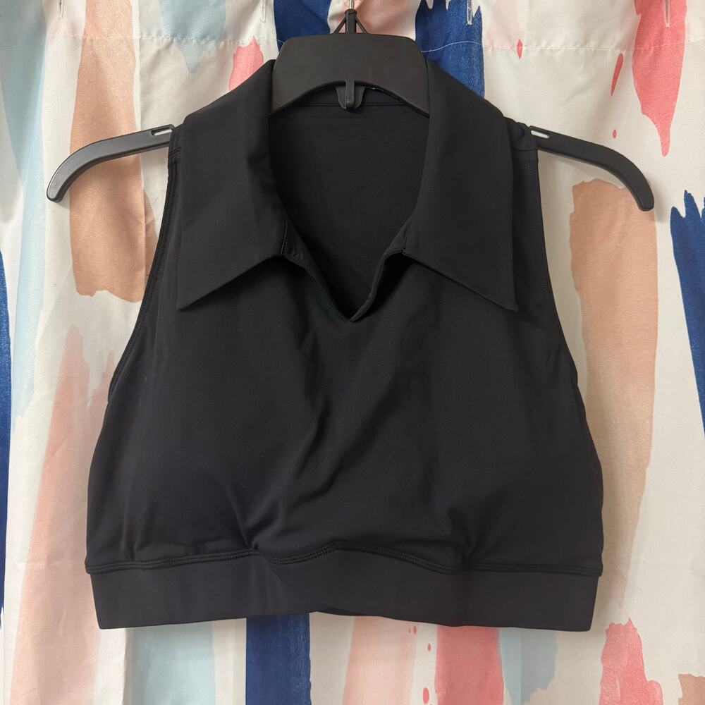 Halara SoftlyZero QuickDry Polo Collar V Neck Racerback Cropped Tennis Tank Top - Picture 6 of 13